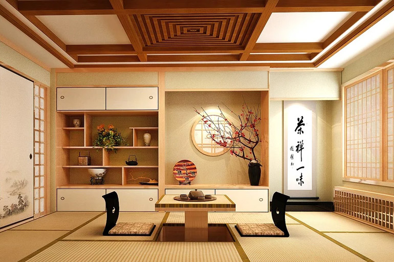 A japán tradicionális ház minden elemében könnyű anyagokból építkezik.